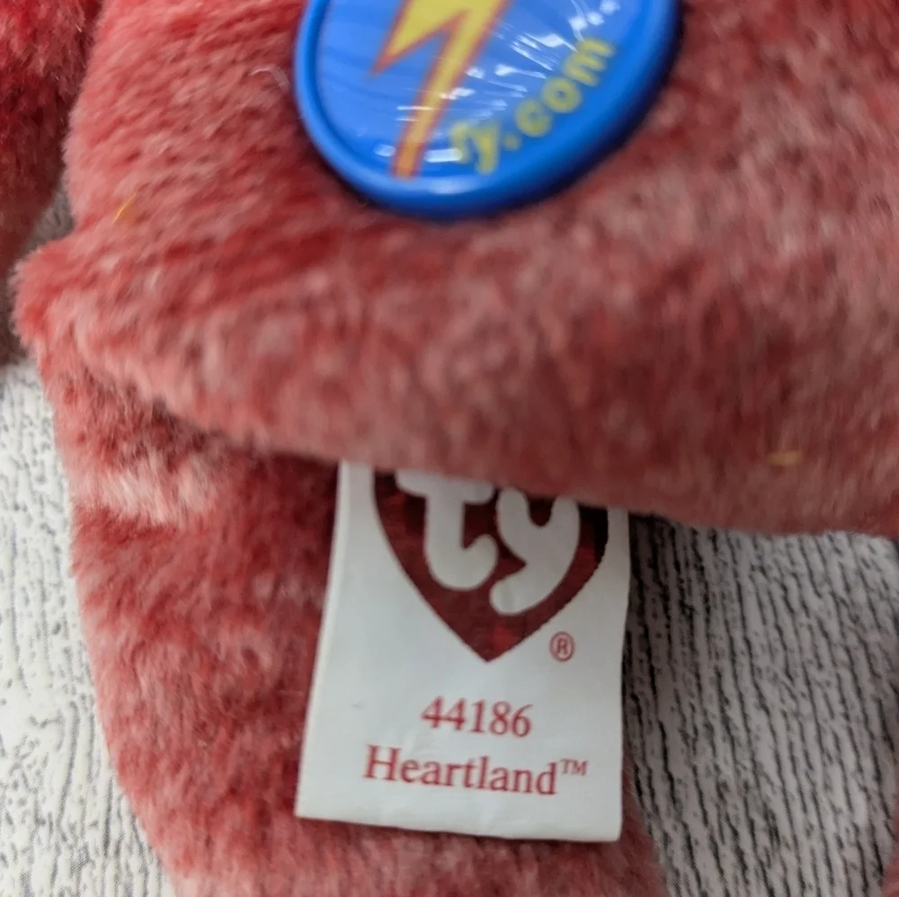 Ty Heartland Red Bear with Heart Design